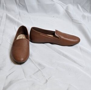 Birdies Starling Leather Laser Cut Flats in Whiskey sz 8